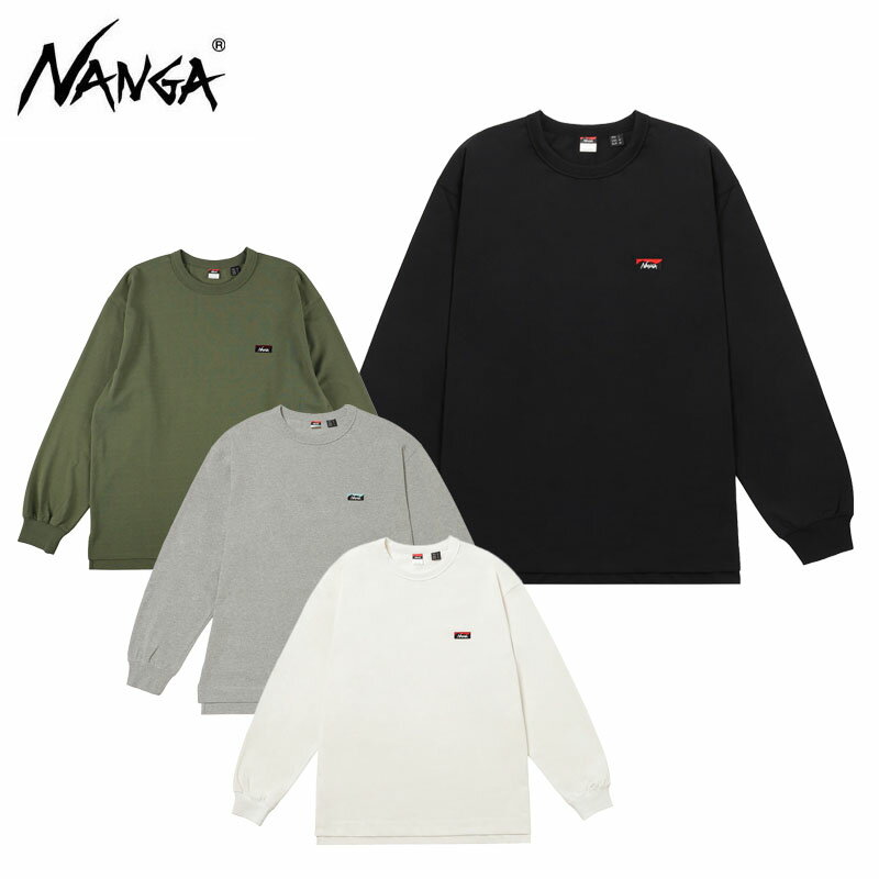 ナンガ エコハイブリッド ボックスロゴ エンブロイダリー ロングスリーブTシャツ メンズ レディース 長..