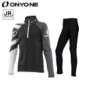 オンヨネ Jr.XC RACING SUIT ジュニア ツーピース クロスカントリースキー 上下セット セットアップ スキーウェア 子供 ONS76620 ブラ...