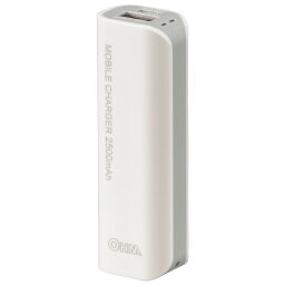 小型モバイルバッテリー 2500mAh USB1ポート 1.0A出力 OHM 05-1191 SMP-JV31 モバイルチャージャー PSE適合品 送料無料