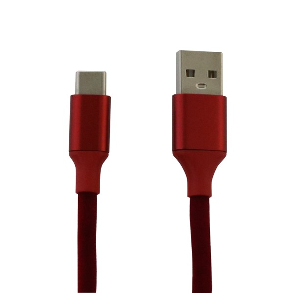 『送料無料』ミヨシ　手触りが心地よいUSB Type-Cケーブル　2m　レッド　USB-CGT202RD　タイプC　充電・通信ケーブル