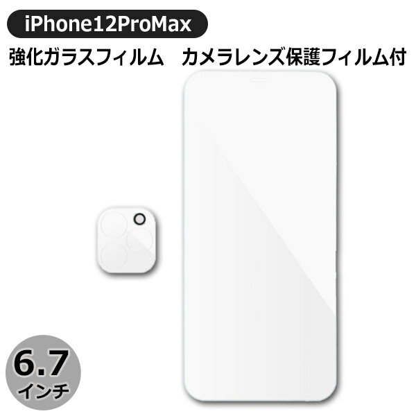 iPhone12ProMax用 強化ガラスフィルム カメラレンズ保護フィルム付 6.7インチ用 Libra LBR-IPGF12PM iPhone 液晶保護シート シール メール便送料無料