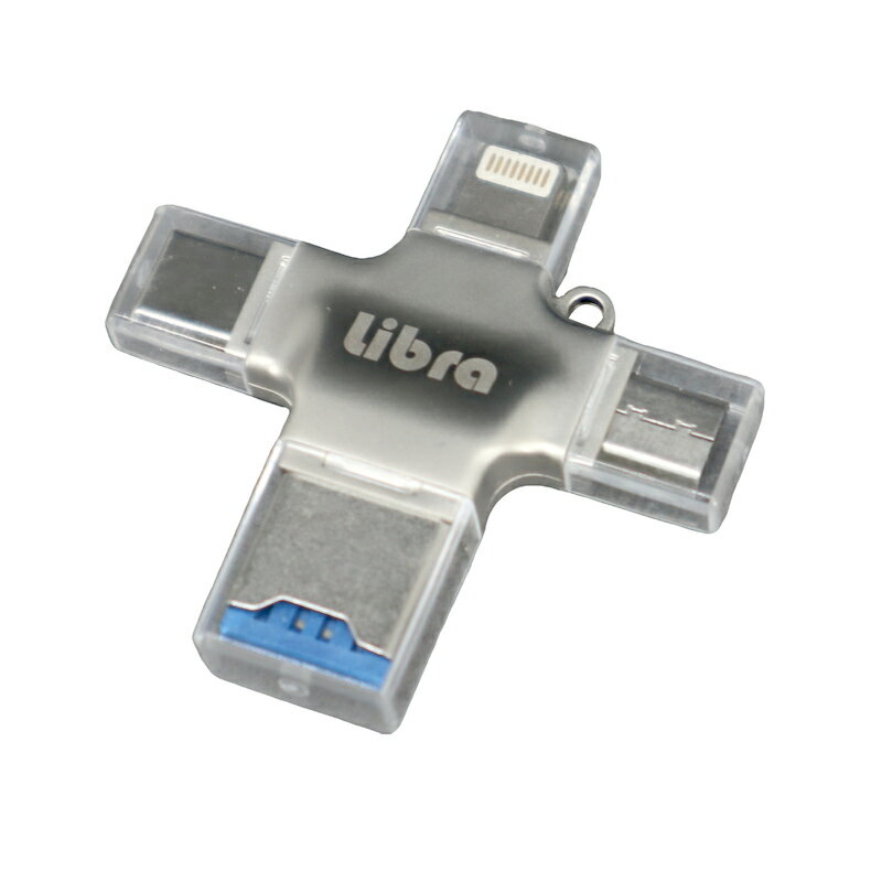 microSDカードリーダー PC スマホ タブレット対応 4in1 512GB対応 Libra LBR-CR4IN1 メモリーカードリーダー メール便送料無料