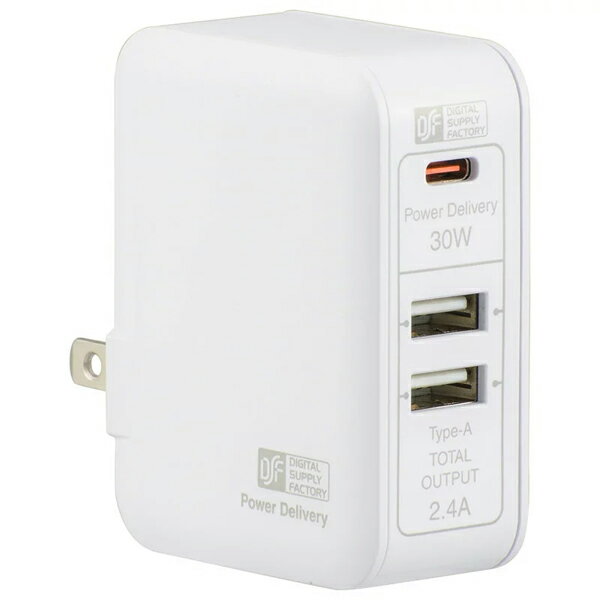 USB-ACŴ USB PD30Wб Type-C1/USB-A2 ۥ磻 OHM 01-3797 MAV-AUPD3042-W...