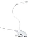 ヤザワ 調光式フレキシブルクリップライトホワイト 電球色 Y07CFL05L01WH 充電式 スタンドライト デスクライト 【送料無料】