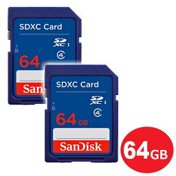 サンディスク SDXCカード 64GB 2枚入り Class4 SDSDB-064G-B35-2P SDカード SanDisk 海外リテール メール便送料無料