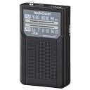 OHM AM/FMポケットラジオ 電池長持ちタイプ ブラック 03-7272 RAD-P136N-K 【メール便送料無料】