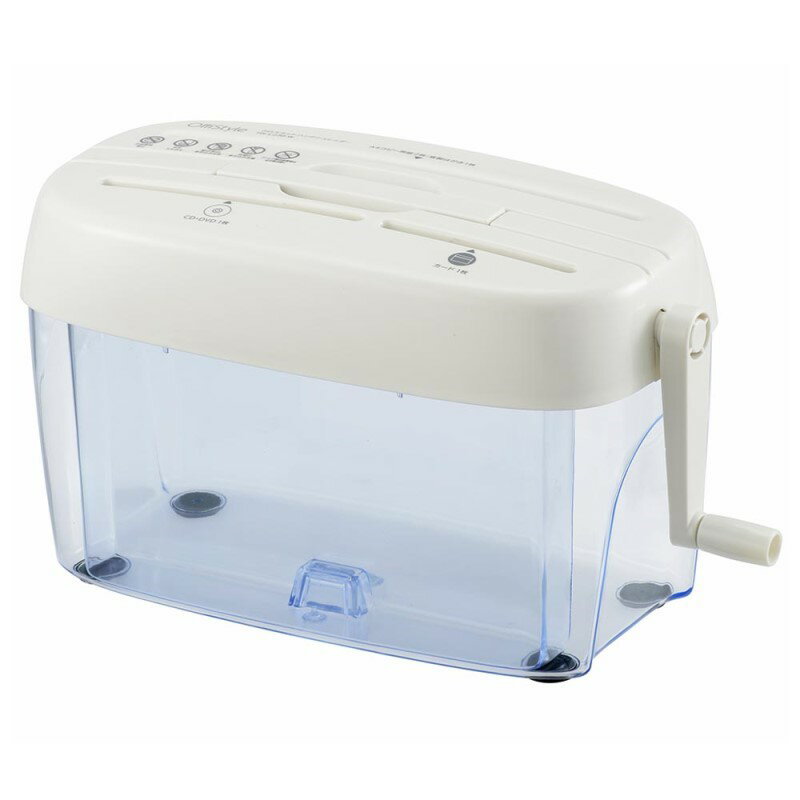 OffiStyle クロスカットハンドシュレッダー 大容量タイプ ホワイト OHM 00-5647 HS-C230-W 【送料無料】