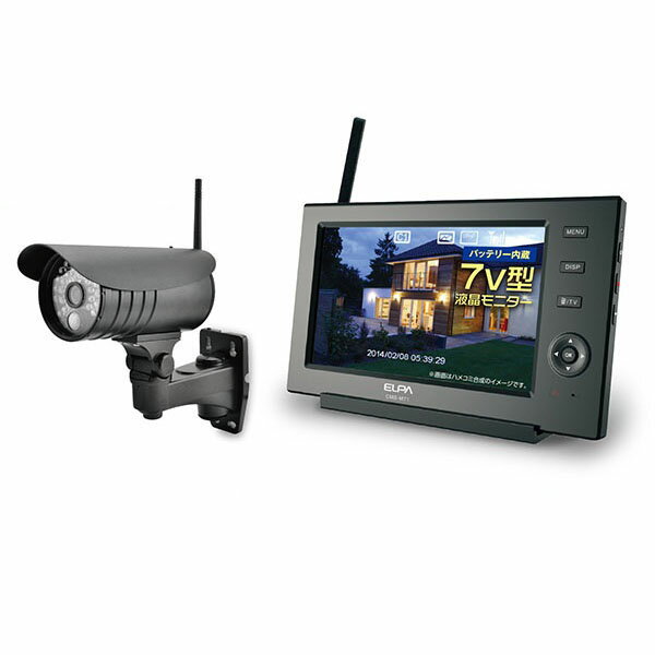 ELPA ワイヤレスセキュリティカメラ 防水型カメラ×1台＋
