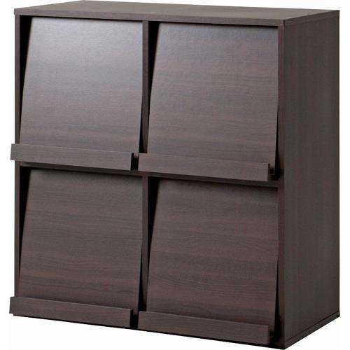 不二貿易 【組立品】 ディスプレイラック 4マス ブラウン DP8085BR 81818