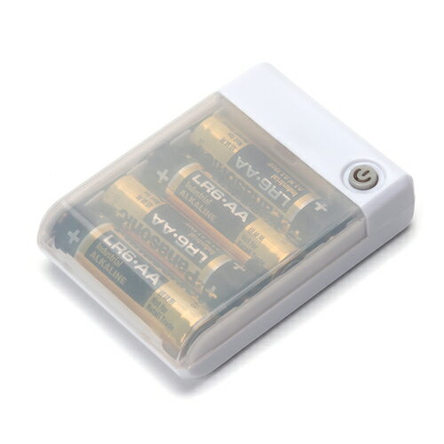 モバイルバッテリー iCharger USBポート搭載 乾電池式充電器 1A出力 単三4本属 ホワイト 持ち運び シンプル iPhone スマートフォン スマホ 乾電池 電池 無料 レターパック