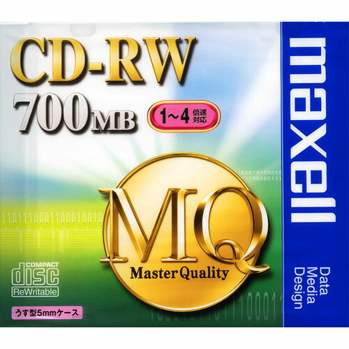 マクセル(maxell) CDRW80MQ.S1P データ用 CD-RW 700MB 繰り返し記録 4倍速 1枚