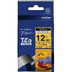 BROTHER（P-Touch ） - ブラザー(brother) TZe-DY31 ピータッチ ディズニーキャラクター 黒文字/プーさんイエロー 12mm