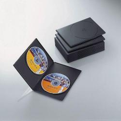 エレコム ELECOM CCD-DVDS06BK ブラック スリムトールケース 2枚収納