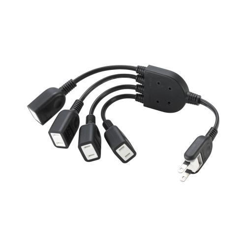樂天商城 - エレコム(ELECOM) T-ADR4BK ブラック ACアダプタ用電源延長コード 4個口