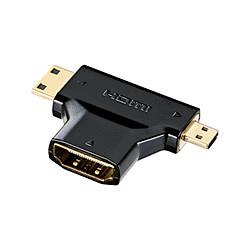 サンワサプライ AD-HD11MMC マットブラック HDMI変換アダプタ ミニ&マイクロHDMI