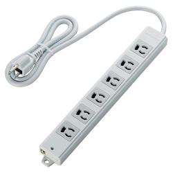 エレコム ELECOM T-WRM3610LG/RS グレー 電源タップ 二重構造工事用タップ 延長コード 3ピン 6個口 1m TWRM3610LGRS