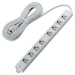 エレコム ELECOM T-WRM3850LG/RS グレー 電源タップ 二重構造工事用タップ 延長コード 3ピン 8個口 5m TWRM3850LGRS