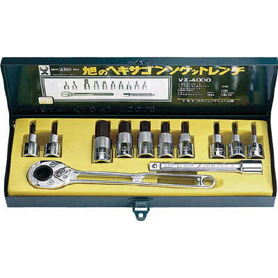 乐天商城 - 旭金属工業 VX4000 ソケットレンチ用ヘキサゴンソケットセット12.7□ VX4000