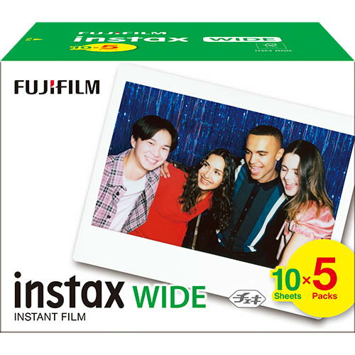 富士フイルム(FUJIFILM) チェキ instax WIDE ホワイト チェキWIDE用インスタントフィルム 10枚入り×5