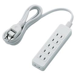 エレコム(ELECOM) T-S02-2620WH ホワイト 電源タップ 延長コード 2ピン 6個口 2m