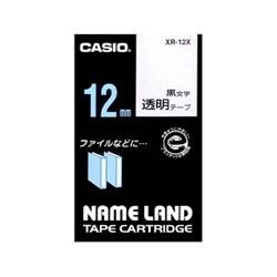 CASIO(カシオ) XR-12X ネームランド 透明テープ 黒文字 12mm