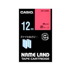 CASIO(カシオ) XR-12RD ネームランド スタンダードテープ 赤/黒文字 12mm
