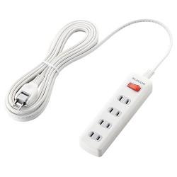 エレコム(ELECOM) T-K3A-2450WH ホワイト 雷ガードタップ 一括スイッチ付 延長コード 2ピン 4個口 5m