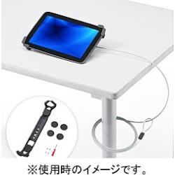↑↑↑正確な在庫状況は上記バナー「在庫状況を確認する」をクリックして頂き、必ずご確認ください。&nbsp;&nbsp;&nbsp;■12.5インチまでのタブレットに取付けて、盗難から防止します(厚み20mm、対角線長さ276〜393mm対応)■最適な長さに調整でき、両端部分は回転式で機種によって最適な位置に設定できます■2種類の厚み調整スポンジで、機種による隙間を調整できます■別売りのセキュリティワイヤーを取付け、机の脚などにワイヤーを巻きつけます＊セキュリティワイヤーは付属していません。別売りのSLE-6Sなどが必要です＊機種によっては本製品を斜め掛けする方向を替えることで対応する場合があります＊一部機種には対応していない場合がありますSLE28STB12BKNセット内容：本体×1、ネジ×4本(2本はあらかじめ本体に取付けられています)、厚み調整スポンジ×4枚(厚と薄各2枚)、プラスドライバー×1本タブレットを盗難から防止。12.5インチ対応・ブラック