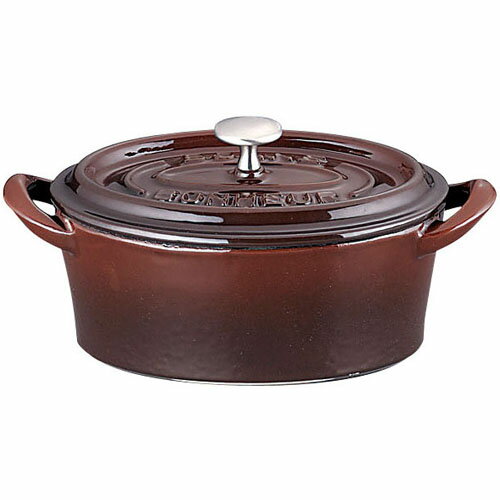 イシガキ産業 ボンボネール ココットオーバル 両手鍋 14cm 3643 ブラウン