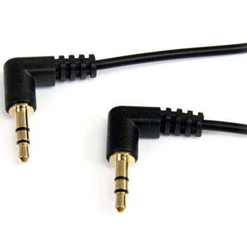 StarTech(スターテック) MU1MMS2RA ブラック 両端L型 スリム3.5mmステレオミニプラグオーディオケーブル 30cm