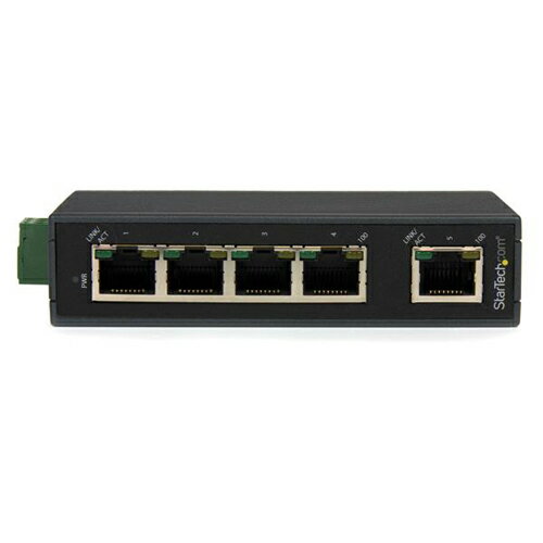IES5102(ブラック) 産業用スイッチングハブ DINレールに取付け可能 5ポート