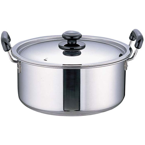 IH爐用 - 遠藤商事 SAステンレス プラ柄 IH対応 厚板実用鍋 33cm AZT0733