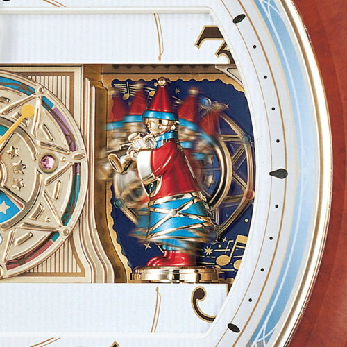 セイコー(SEIKO) RE559H 電波からくり時計 掛け時計 ウエーブシンフォニー 茶 マーブル 模様 [2]