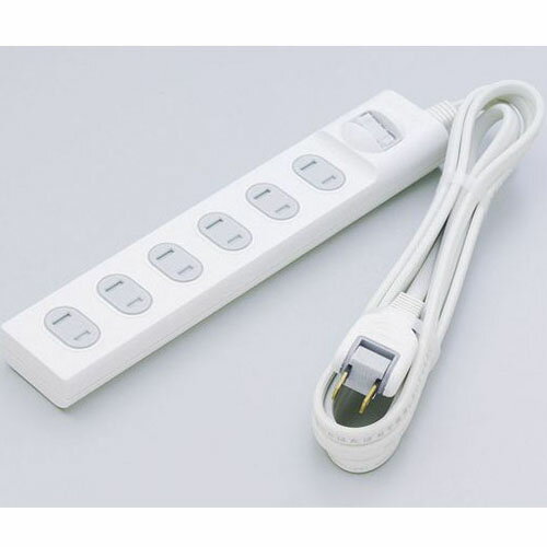 エルパ(ELPA) 扉付タップ 集中スイッチ付 6個口 2m WBS-T6020B-W ホワイト