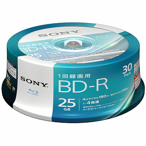 ソニー(SONY) 30BNR1VJPP4 録画・録音用 BD-R 25GB 一回(追記)録画 プリンタブル 4倍速 30枚
