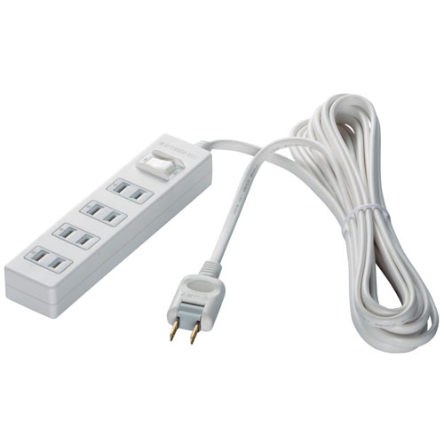 バッファロー(BUFFALO) 2ピン式電源タップ 4個口 上挿し 2m BSTAPPS2420WH ホワイト