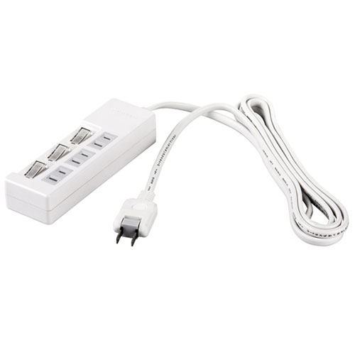 樂天商城 - バッファロー(BUFFALO) 2ピン式電源タップ 3個口 上挿し 5m BSTAPSW2350WH ホワイト