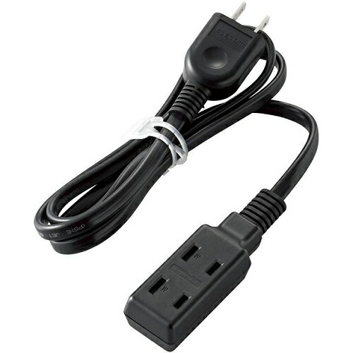 エレコム(ELECOM) T-M310BK ブラック モバイル電源タップ 延長コード 2ピン 3個口 1m