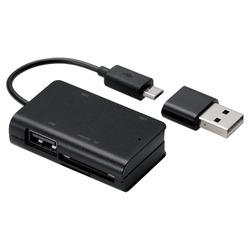 エレコム ELECOM MRS-MBH10BK スマホ・タブレット用メモリリーダライタ USBポート付 