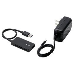 エレコム ELECOM U3HS-A420SBK タブレット用4ポートUSB3.0ハブ セルフパワー U3HSA420SBK