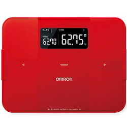 オムロン OMRON カラダスキャン 体組成計 体重計 HBF255T-R レッド 専用アプリでデータ管理/Bluetooth/フラット/ガラス天板