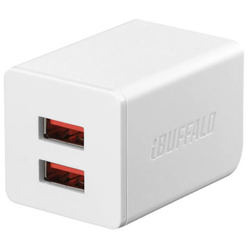 バッファロー(BUFFALO) BSMPA2402P2TWH(ホワイト) BSMPA2402P2Tシリーズ 2.4A USB急速充電器 2ポートタイプ バッファロー(BUFFALO) BSMPA2402P2TWH(ホワイト) BSMPA2402P2Tシリーズ 2.4A USB急速充電器 2ポートタイプ