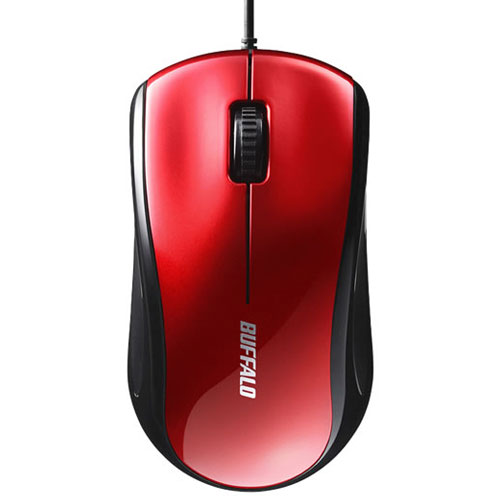 バッファロー(BUFFALO) BSMLU100RD(レッド) USB 有線レーザー式マウス 3ボタン バッファロー(BUFFALO) BSMLU100RD(レッド) USB 有線レーザー式マウス 3ボタン