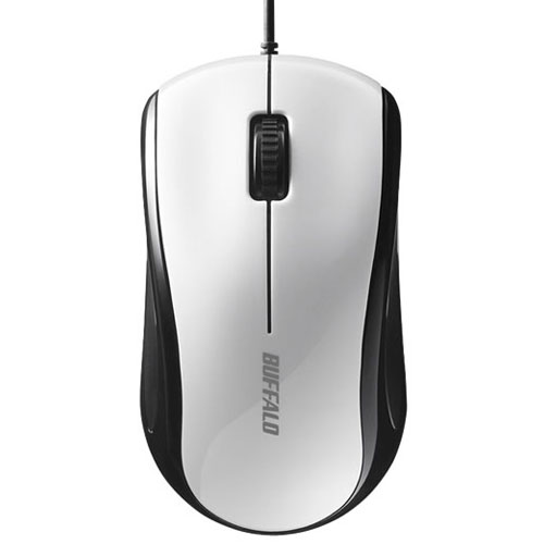 バッファロー(BUFFALO) BSMLU100WH ホワイト USB 有線レーザー式マウス 3ボタン