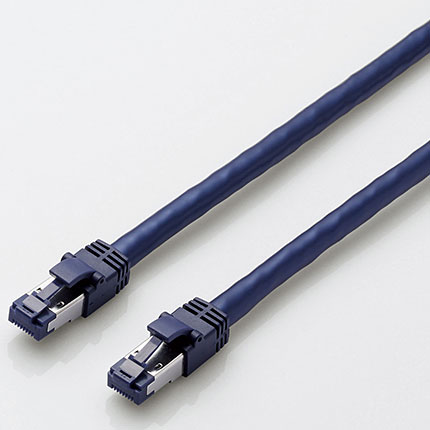 エレコム(ELECOM) LD-OCTT/BM20 ブルーメタリック カテゴリー8対応LANケーブル ツメ折れ防止 2m