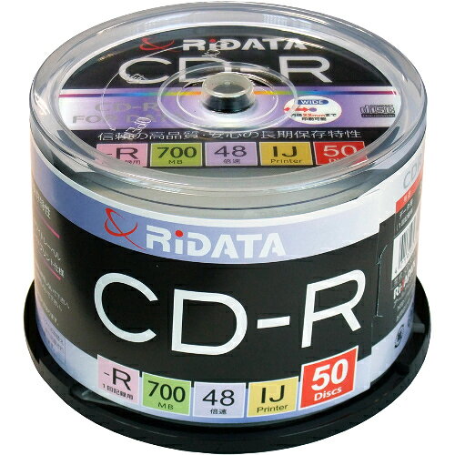 CD-RW - ライテック CD-R700WPX50CK C データ用 CD-R 700MB 一回記録 プリンタブル 48倍速 50枚