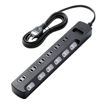 エレコム AVT-K6A-2625BK(ブラック) TV用ほこり防止シャッター付雷ガードタップ 6個口 2.5mm