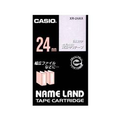 CASIO(カシオ) XR-24AX 白文字テープ(8m) 白文字/透明 24mm