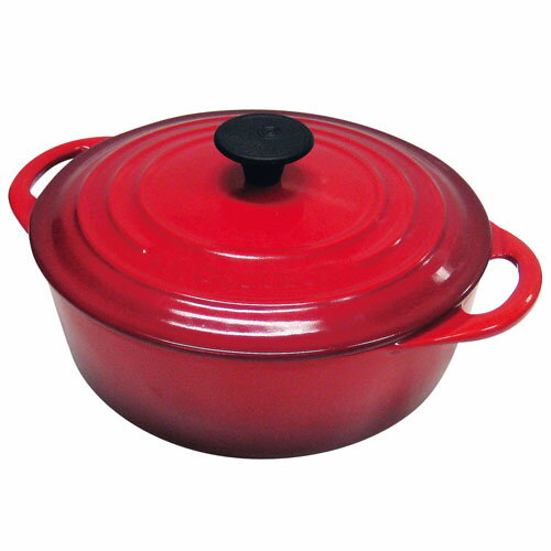 ル・クルーゼ(LE CREUSET) ココット ビス ロンド IH対応 両手鍋 18cm チェリーレッド
