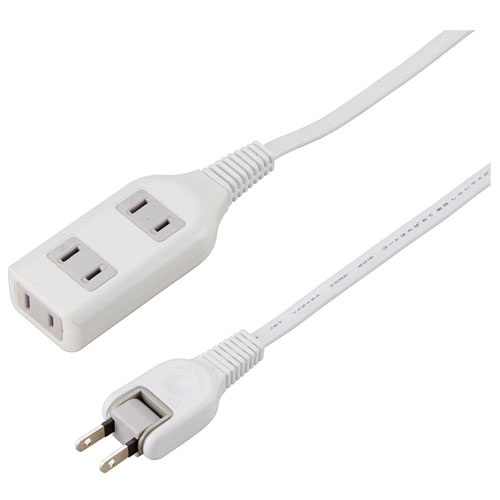 3 Holes - ヤザワ Y02S3005WH ホワイト 耐トラ付タップ 3個口 上挿し2・横挿し1 0.5m